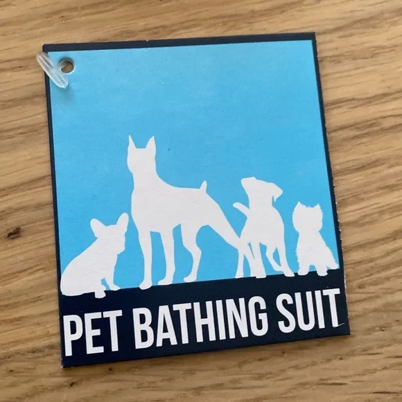 🆕Stripped Multicolor Woof Bathing Suit for Dogs S🆕 - Picture 7 of 8